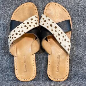 LaVanilla Women's Size EU 40 US 10 Leather Criss Cross Strapped Brown Sandals